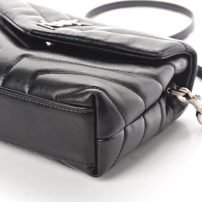 Saint Laurent Calfskin Y Quilted Monogram Toy Loulou Crossbody Bag Black 7 of 8