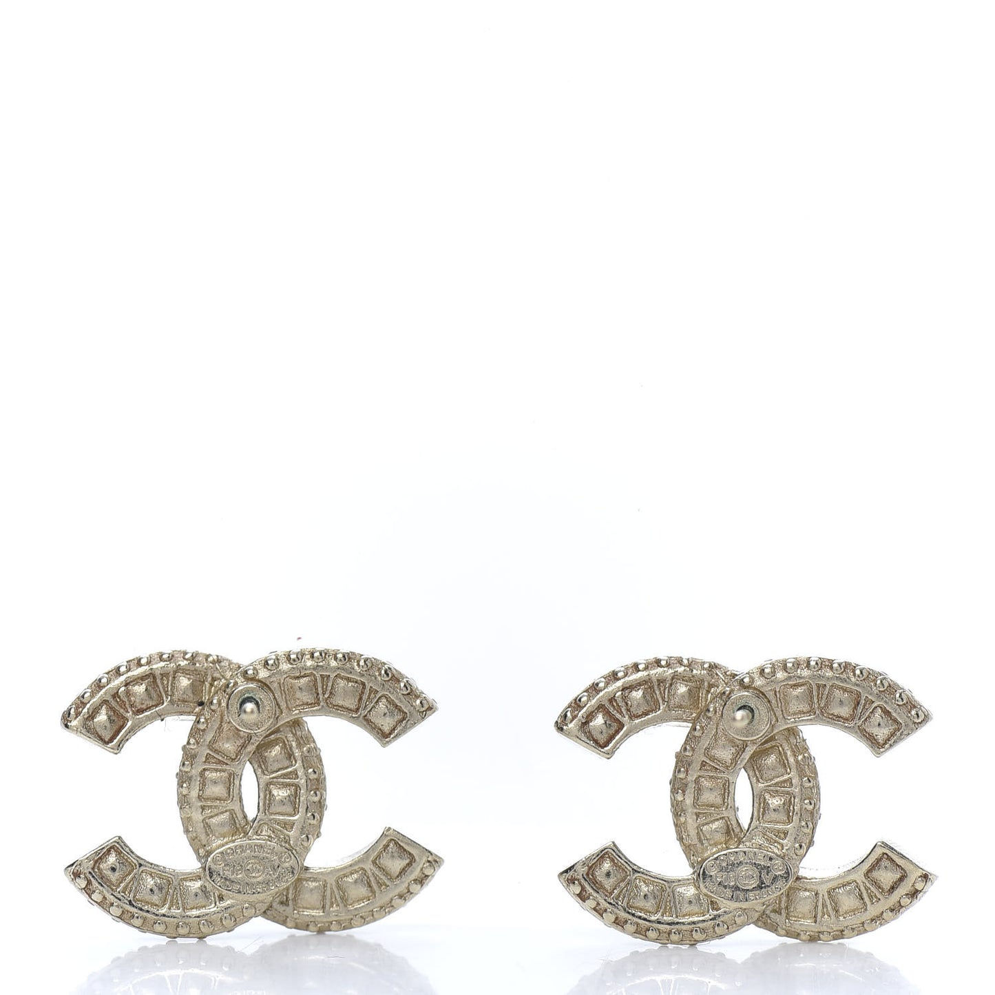 Crystal Timeless CC Earrings Light Gold