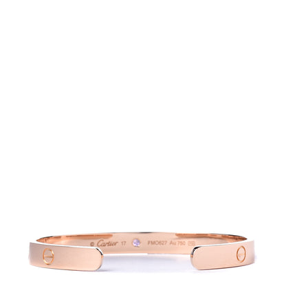 Cartier 18K Pink Gold Pink Sapphire LOVE Cuff Bracelet 17 3 of 5