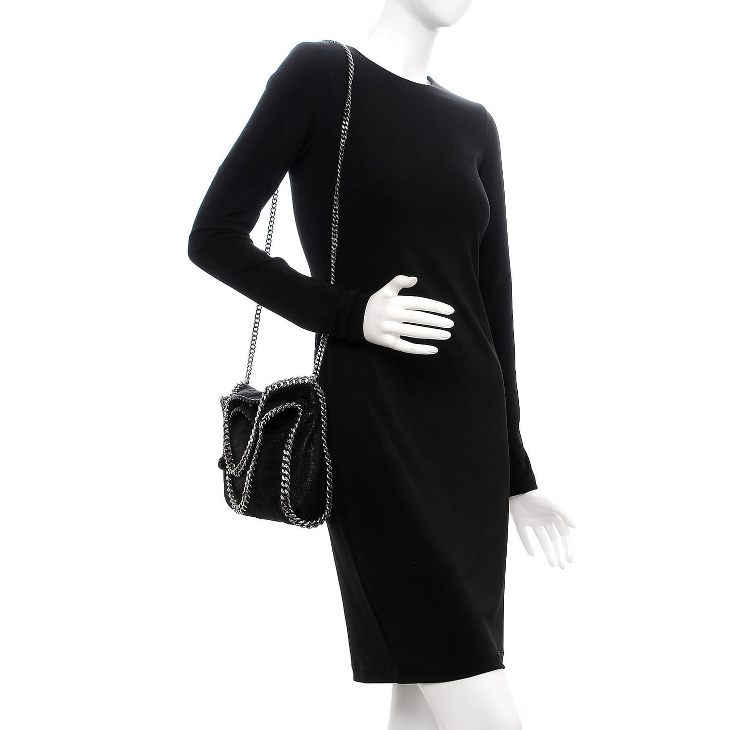 Shaggy Deer Mini Falabella Fold Over Tote Black