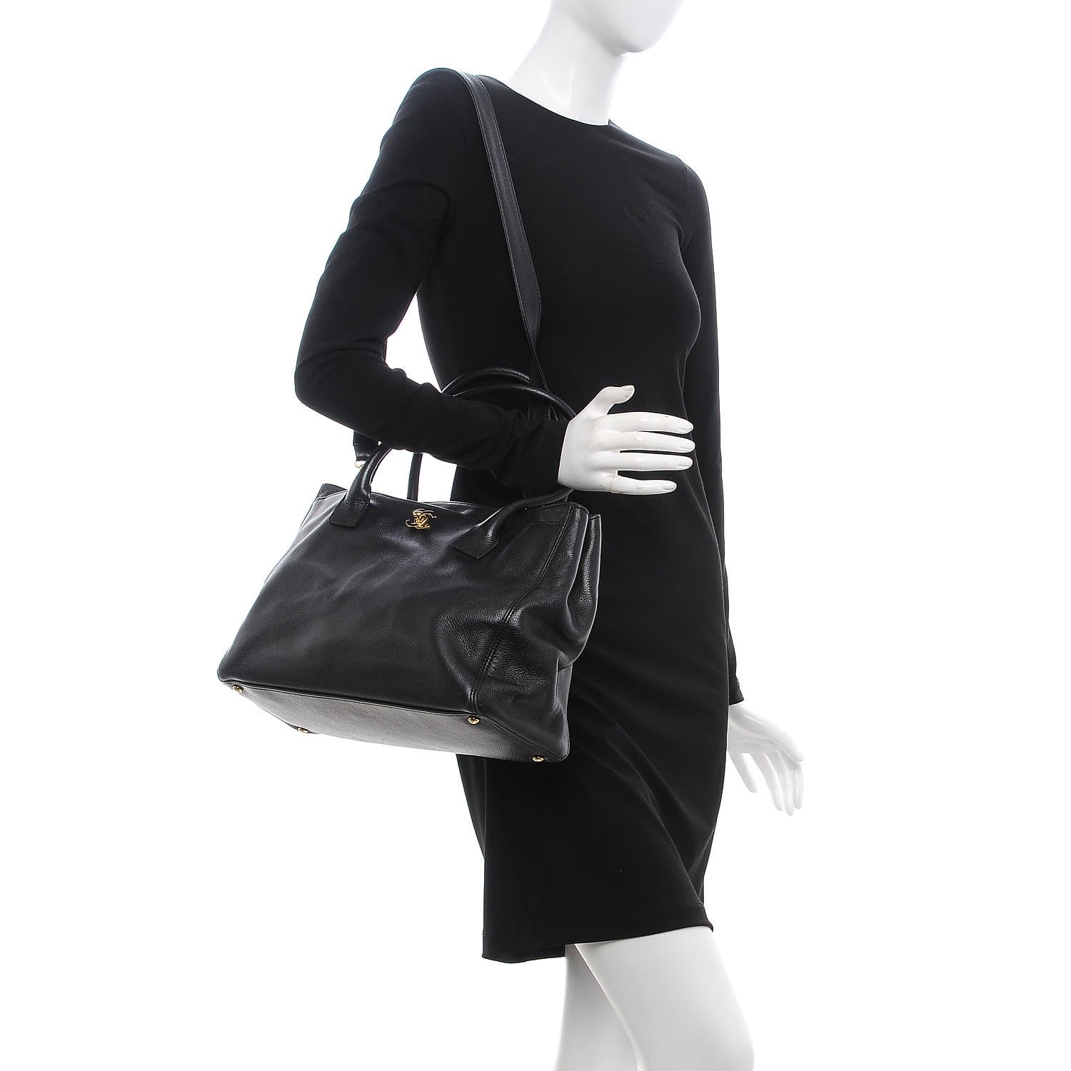 Chanel Calfskin Cerf Executive Shopper Tote Black 2 of 10