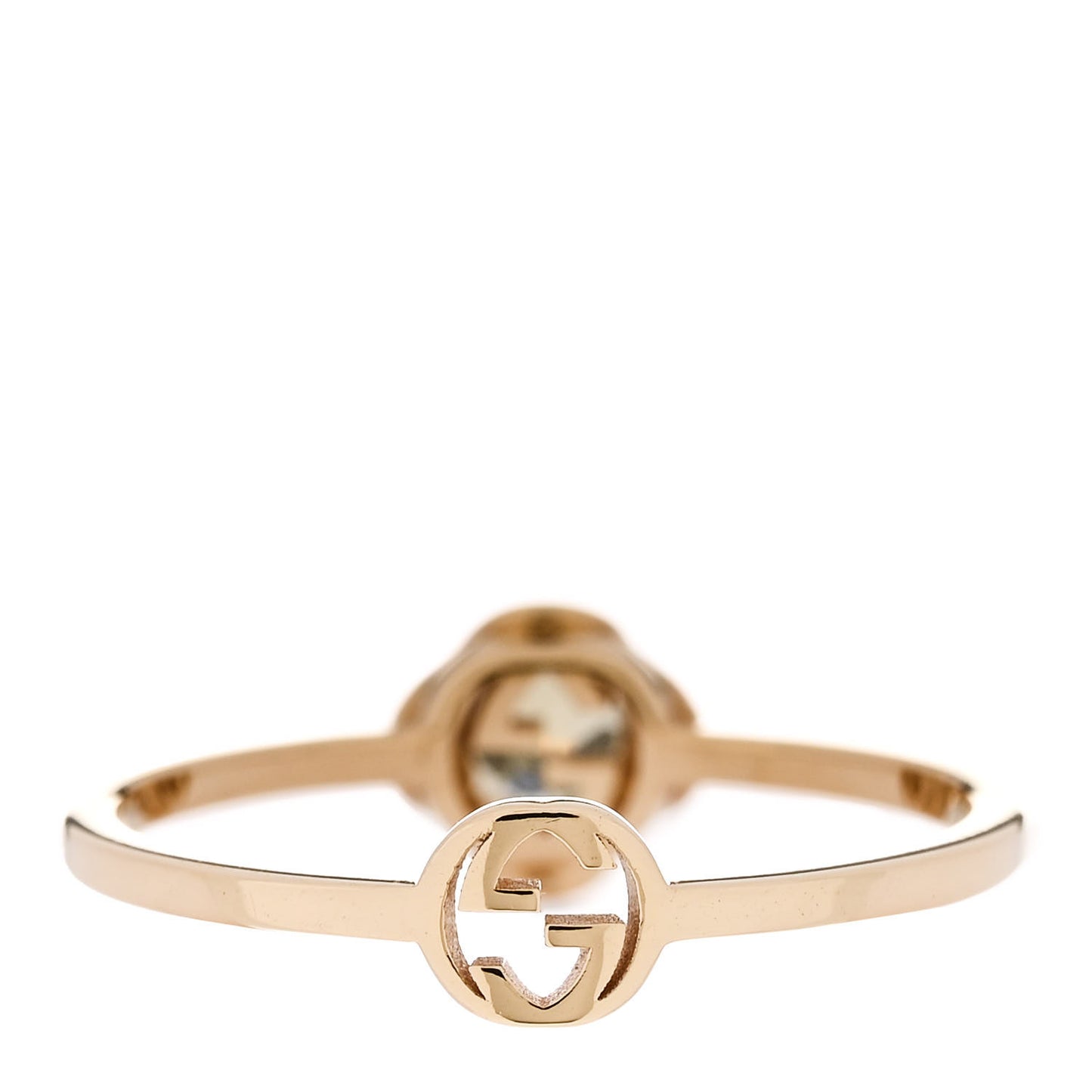 18K Yellow Gold Beryl Interlocking G Ring 53 6.25
