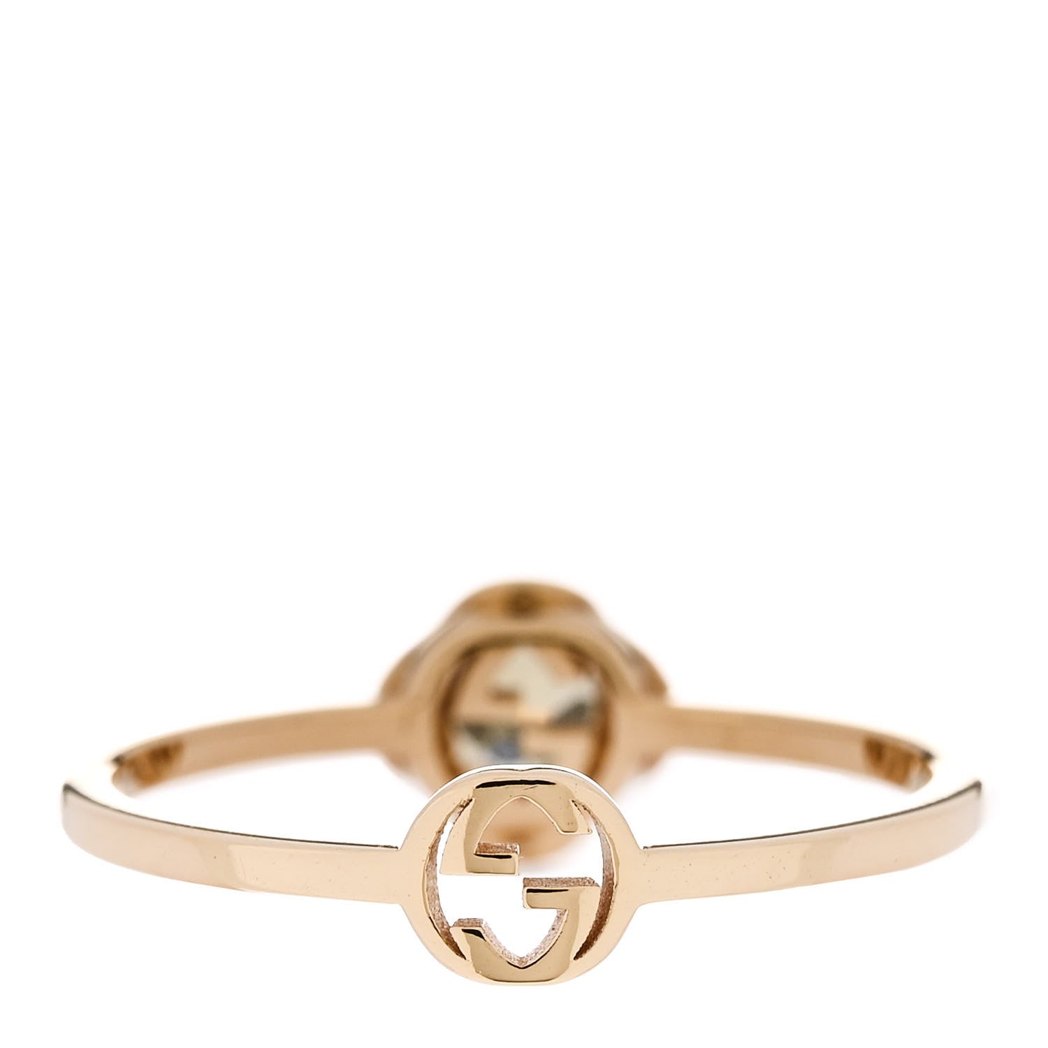 Gucci 18K Yellow Gold Beryl Interlocking G Ring 53 6.25 3 of 5