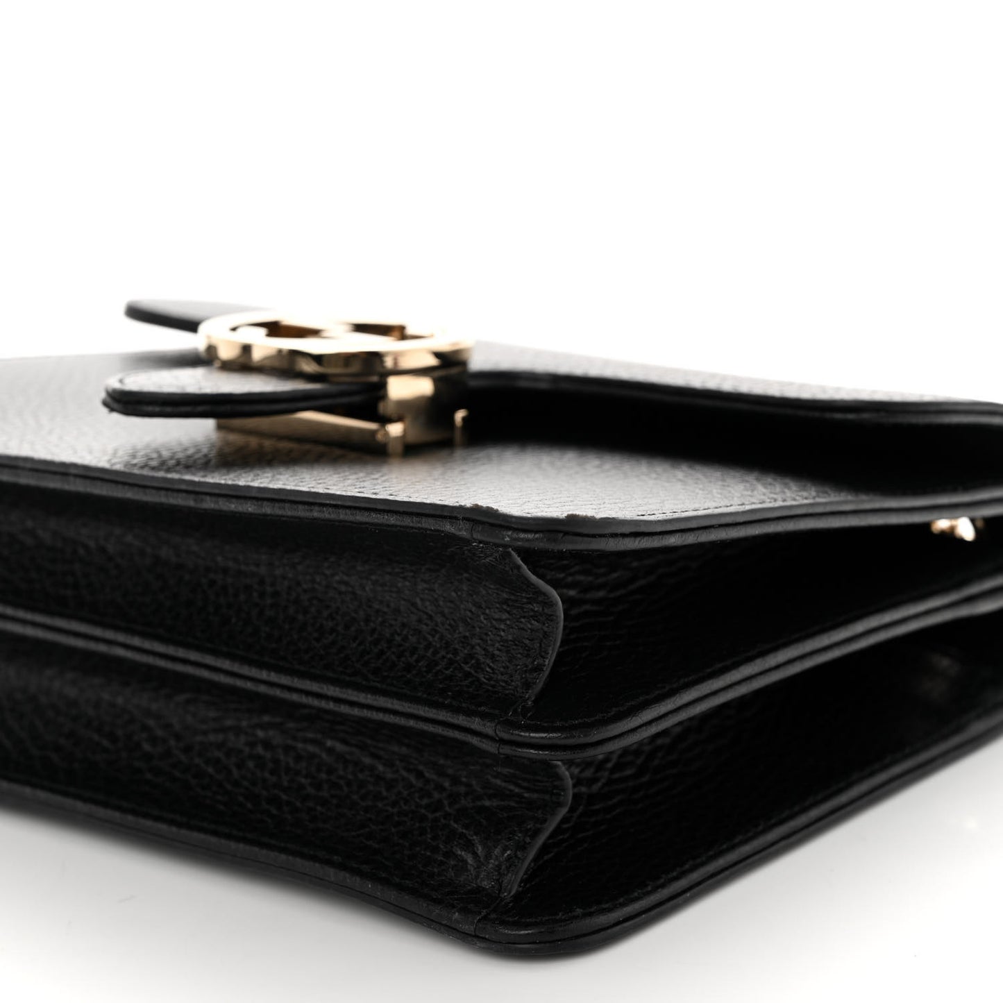 Dollar Calfskin Small Interlocking G Shoulder Bag Black