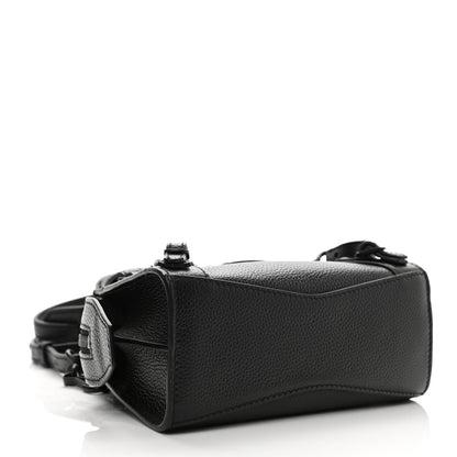 Balenciaga Grained Calfskin Neo Classic Black Hardware Nano City Crossbody Black 4 of 10