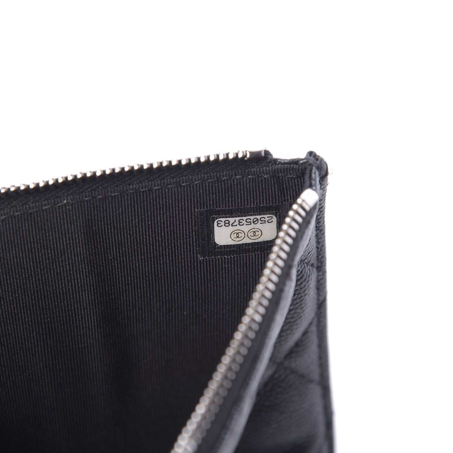 Chanel Iridescent Caviar Quilted Classic Zip Pouch Black 11 of 11