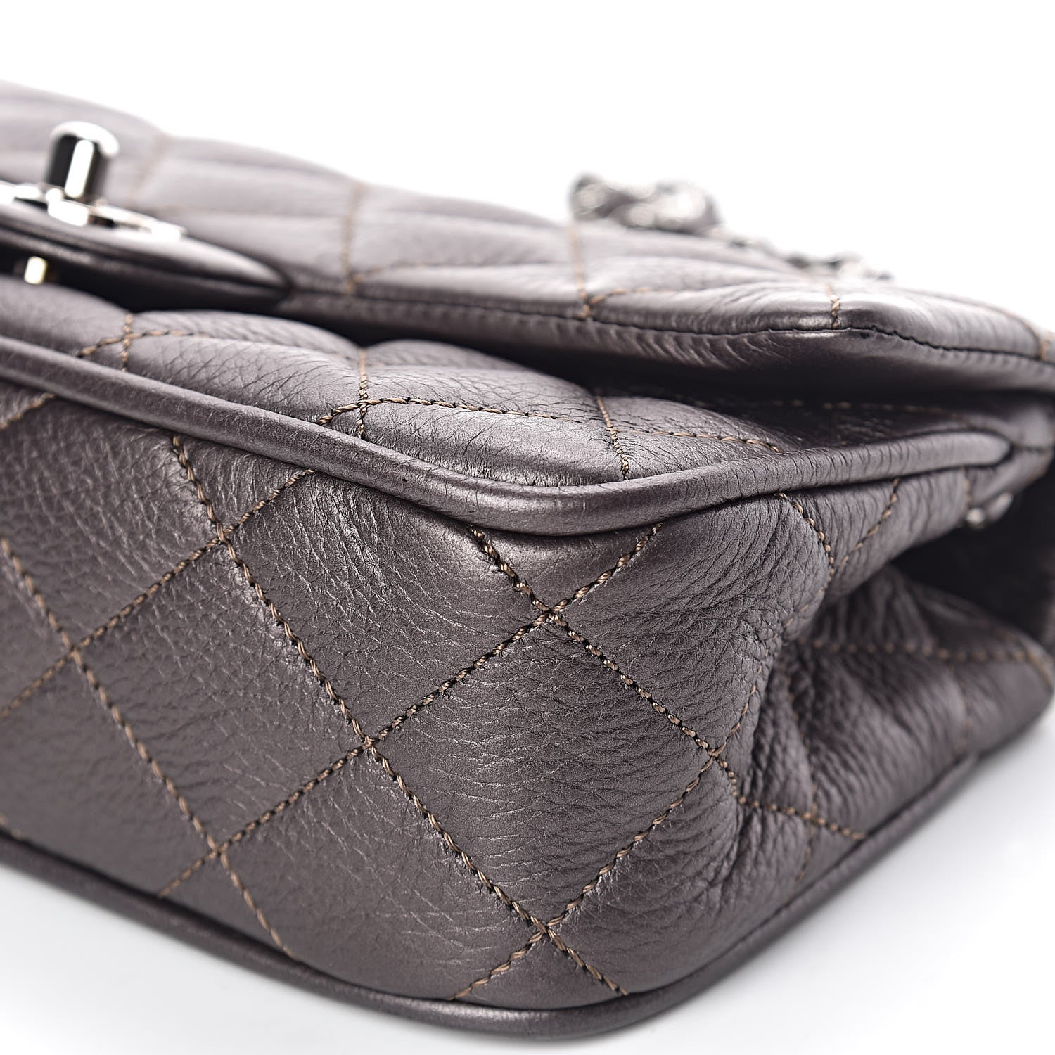 Chanel Deerskin Quilted East West Flap Brown 9 of 11