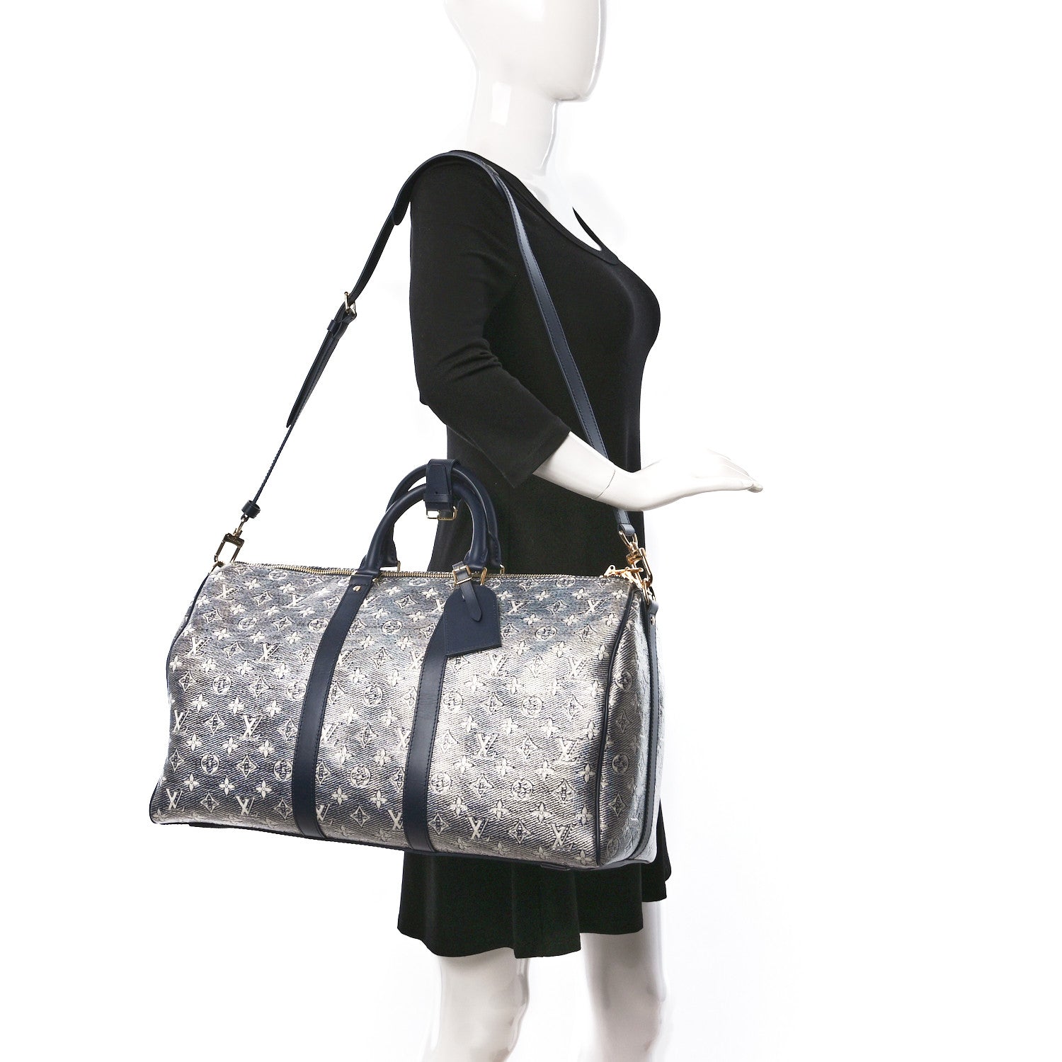Louis Vuitton Monoglam Keepall 45 Blue 2 of 13