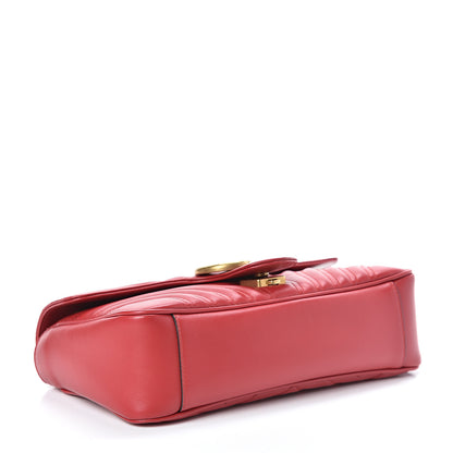 Gucci Calfskin Matelasse Small GG Marmont Shoulder Bag Hibiscus Red 4 of 10