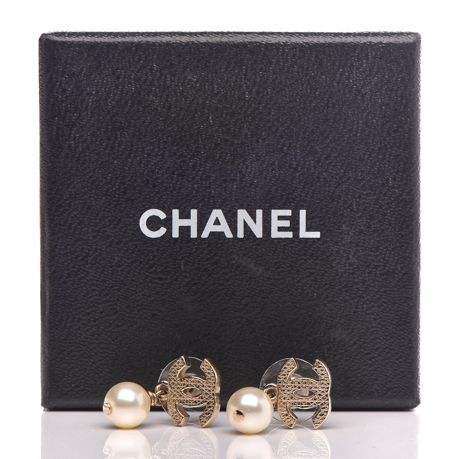Chanel Pearl CC Drop Earrings Gold 4 of 4