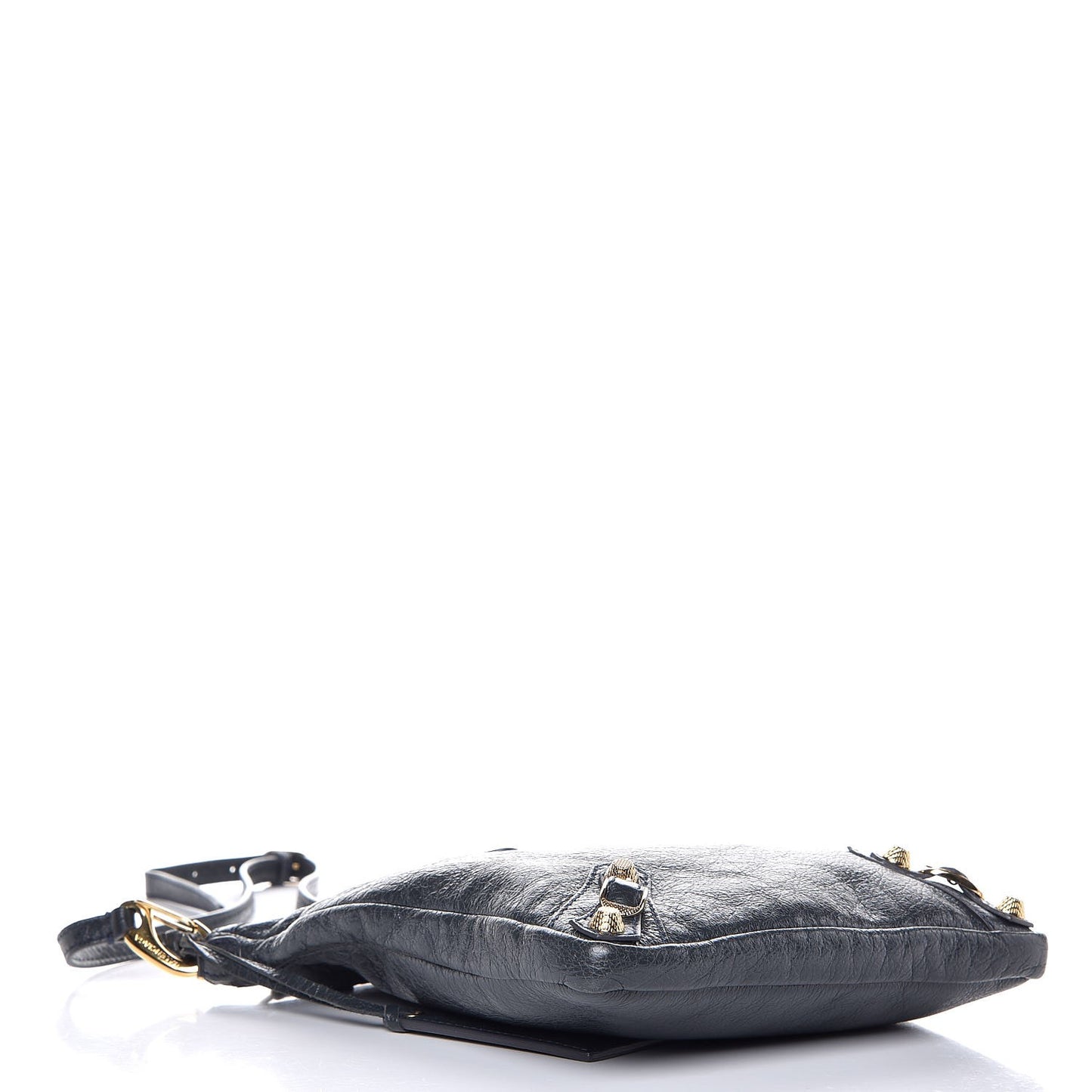 Agneau Giant 12 Gold Hardware Flat Crossbody Anthracite