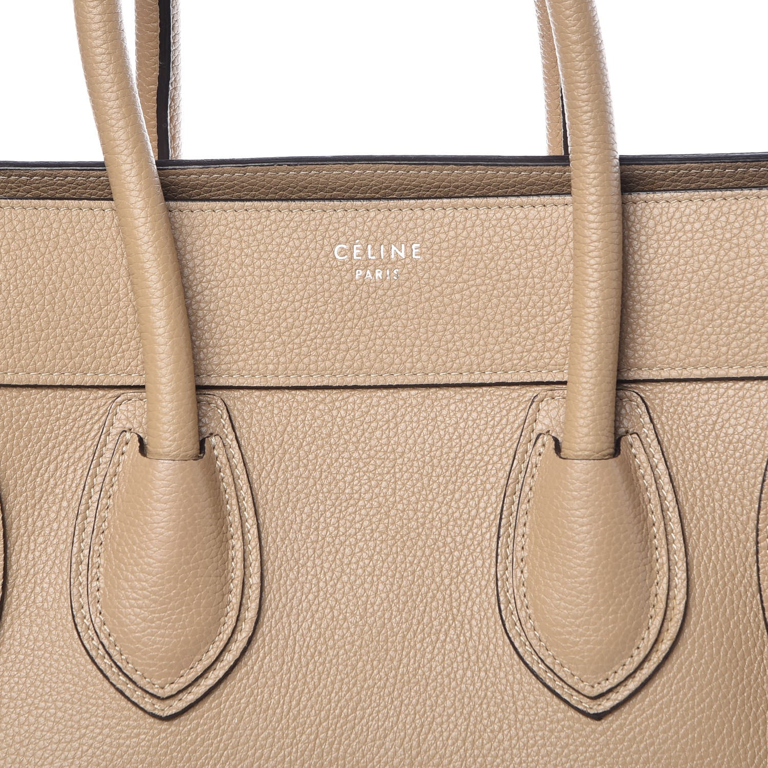 Celine Drummed Calfskin Mini Luggage Dune 6 of 15