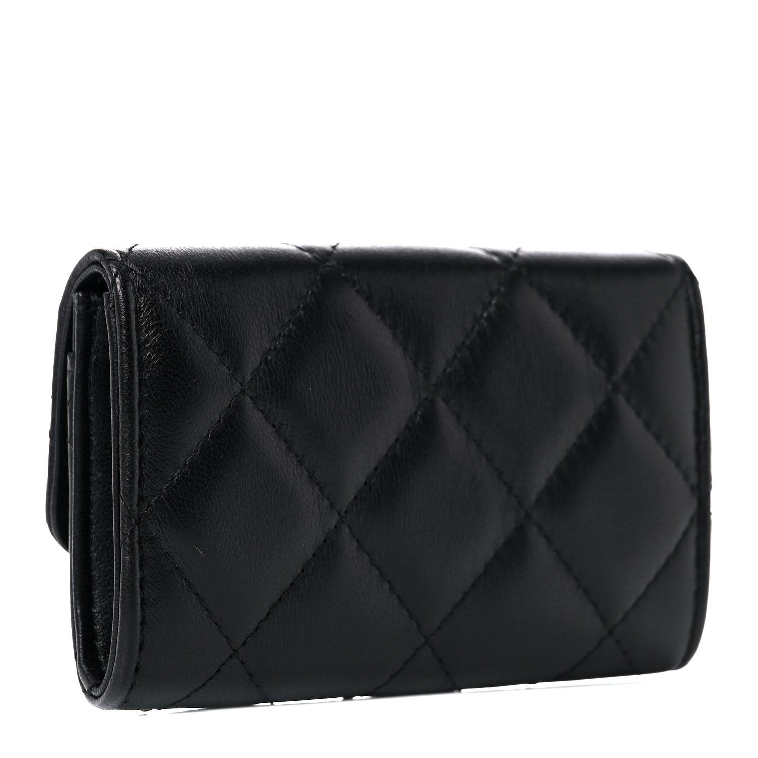 Chanel Lambskin Quilted Small Graffiti Compact Wallet Black 3 of 8