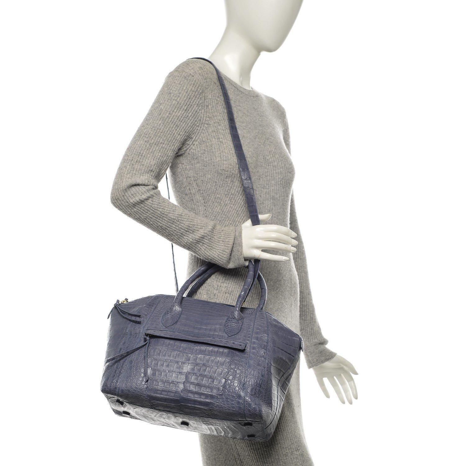 Nancy Gonzalez Matte Crocodile Medium Satchel Light Purple 2 of 8