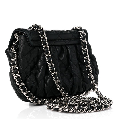 Chanel Washed Lambskin Quilted Mini Chain Around Flap Black 3 of 14
