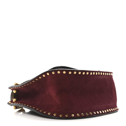 Chloe Suede Calfskin Braided Small Hudson Shoulder Bag Sienna Red 4 of 9