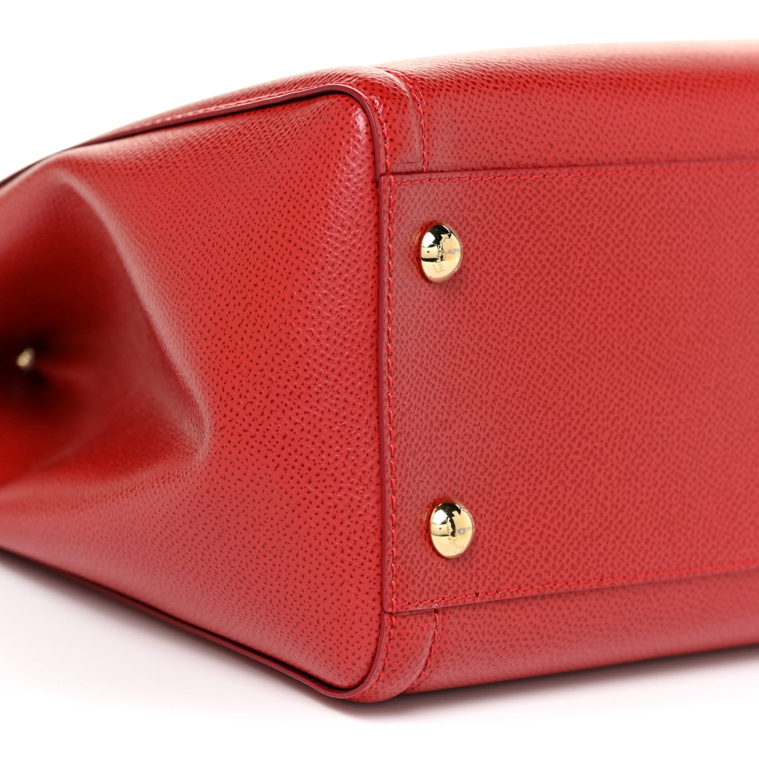 Salvatore Ferragamo Hammered Calfskin Vara Bow Chain Tote Red 9 of 10