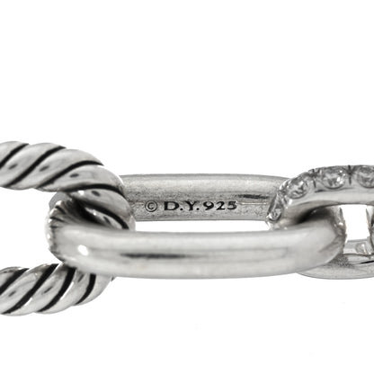 David Yurman Sterling Silver Diamond 11mm Madison Toggle Chain Necklace 5 of 5