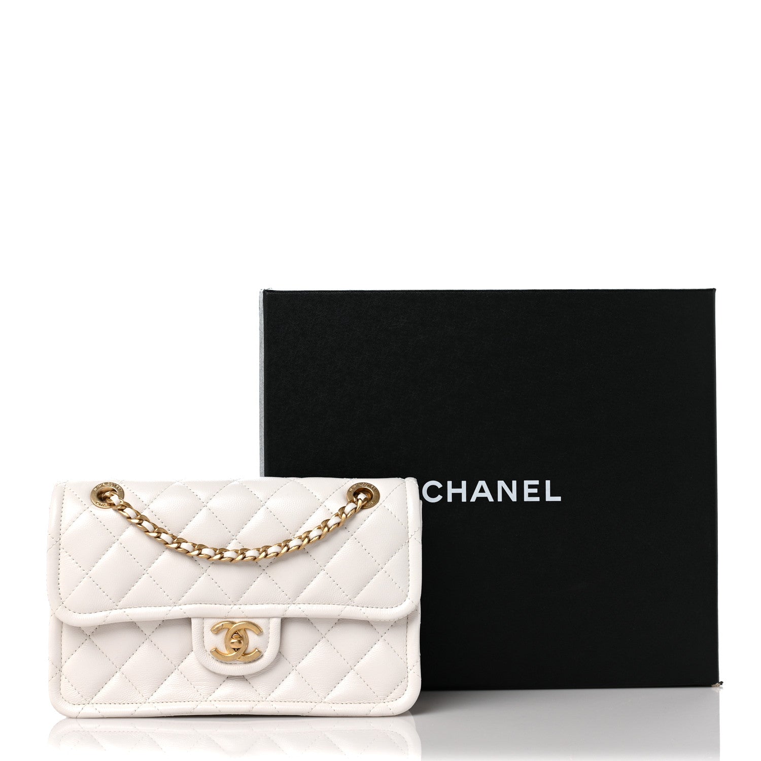 Chanel Caviar Quilted Medium Sweet Classic Flap White 11 of 11