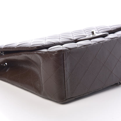 Chanel Caviar Quilted Maxi Single Flap Dark Brown 6 of 12