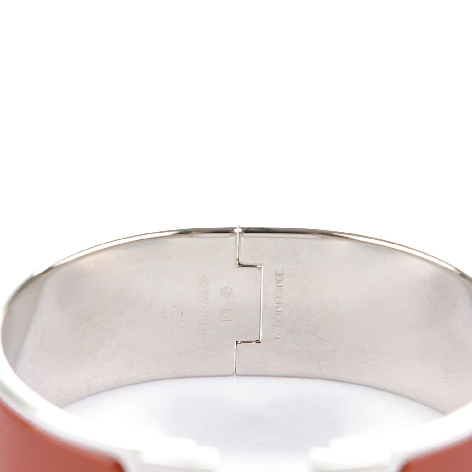 Hermes Enamel Wide Clic Clac H Bracelet PM Terracotta 3 of 4