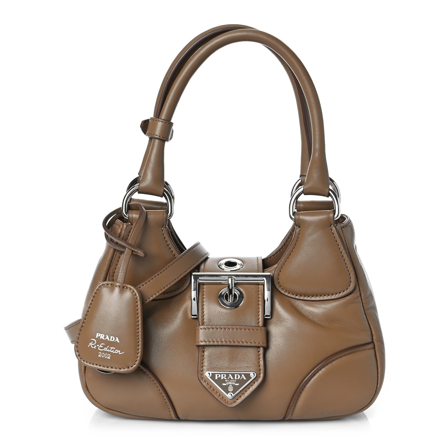 Prada Nappa Soft Padded Re-Edition 2002 Moon Bag Caramel 1 of 8