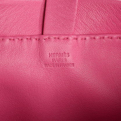 Hermes Milo Lambskin Clou De Selle Pouch Rose Tyrien 11 of 14