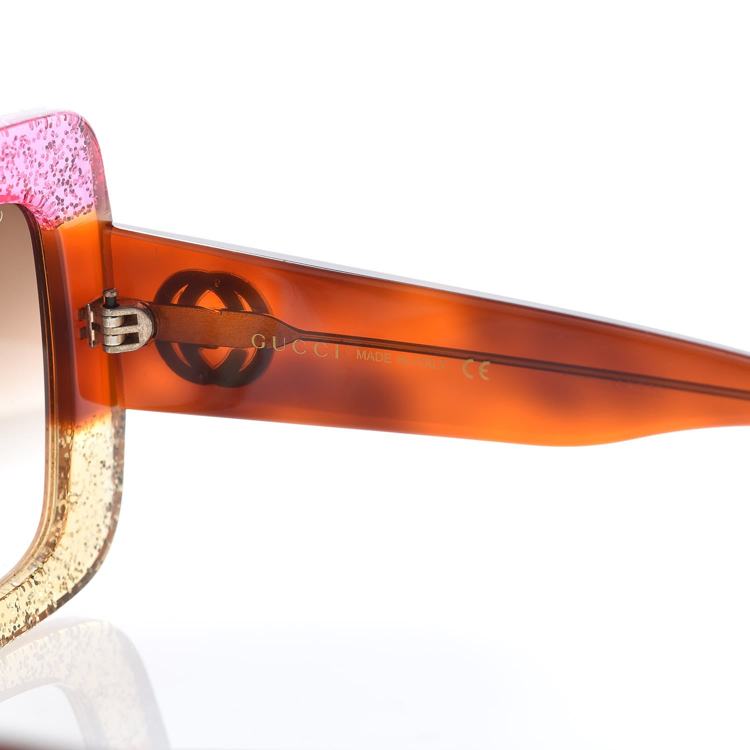 Gucci Square Frame GG0083S Sunglasses Glitter Pink Multi 6 of 8