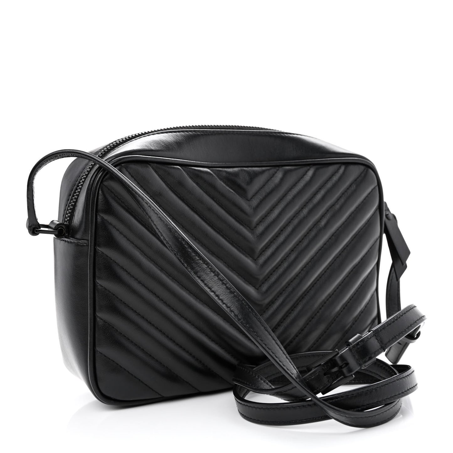 Calfskin Matelasse Monogram Lou Camera Bag Black
