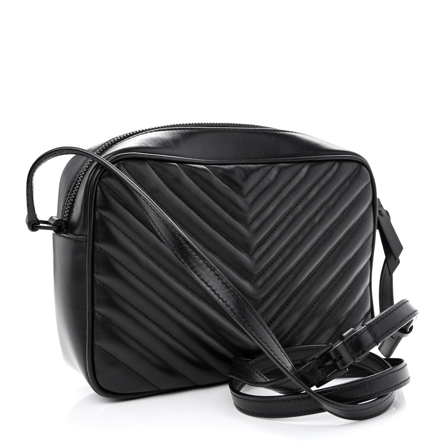 Saint Laurent Calfskin Matelasse Monogram Lou Camera Bag Black 3 of 10