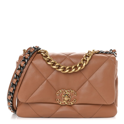 Chanel Lambskin Quilted Medium Chanel 19 Flap Brown 1 of 9