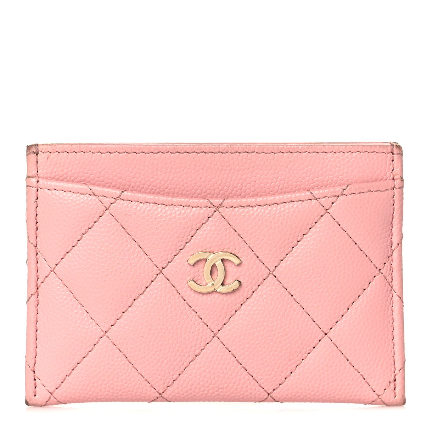 Chanel Caviar Quilted Card Holder Pink 1 of 14