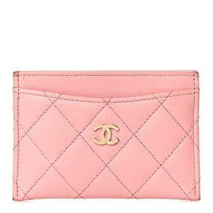 Chanel Caviar Quilted Card Holder Pink 1 of 14