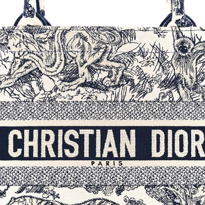 Christian Dior Canvas Embroidered Medium Dioriviera Toile De Jouy Book Tote Blue 8 of 12