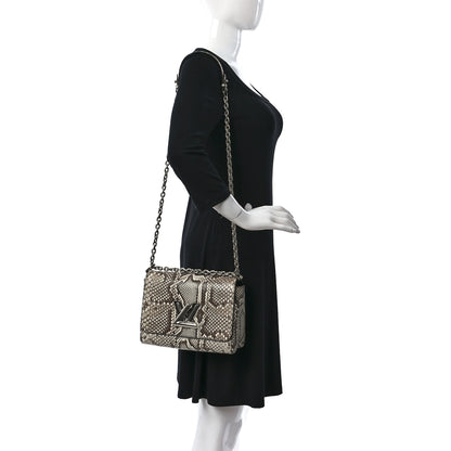 Louis Vuitton Snakeskin Twist Shoulder Bag MM Brown 3 of 9