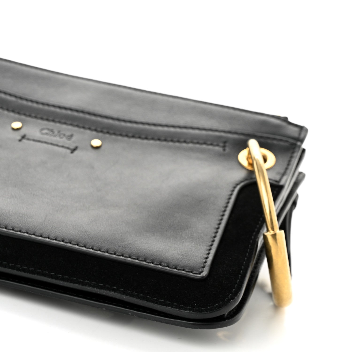 Chloe Calfskin Suede Mini Roy Bag Black 9 of 9