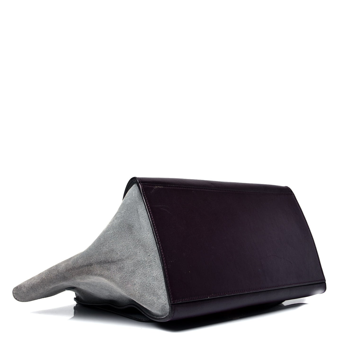Smooth Calfskin Suede Medium Tri-Color Trapeze Dark Grey