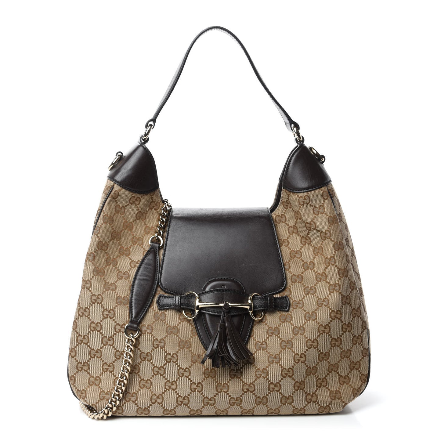 Monogram Margaux Calfskin Medium Emily Hobo Beige Ebony Cocoa