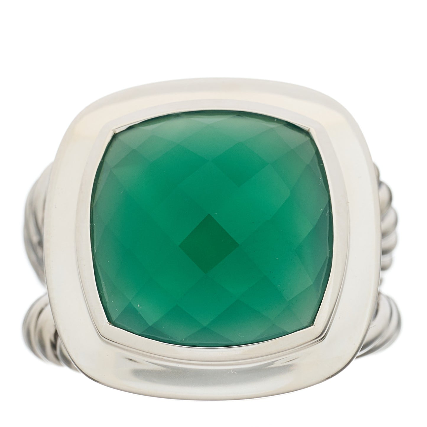 Sterling Silver Green Onyx 14mm Albion Ring 52 6