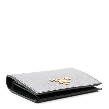 Prada Saffiano Metal Bi-Fold Wallet Black 4 of 7