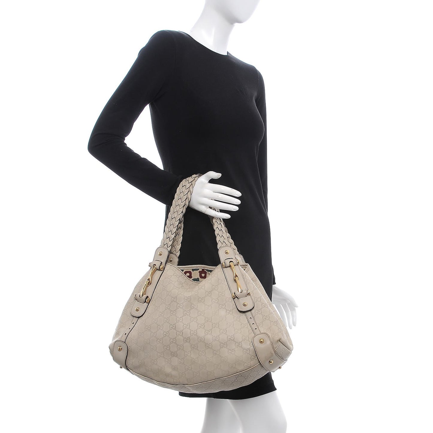 Guccissima Medium Pelham Shoulder Bag Off White