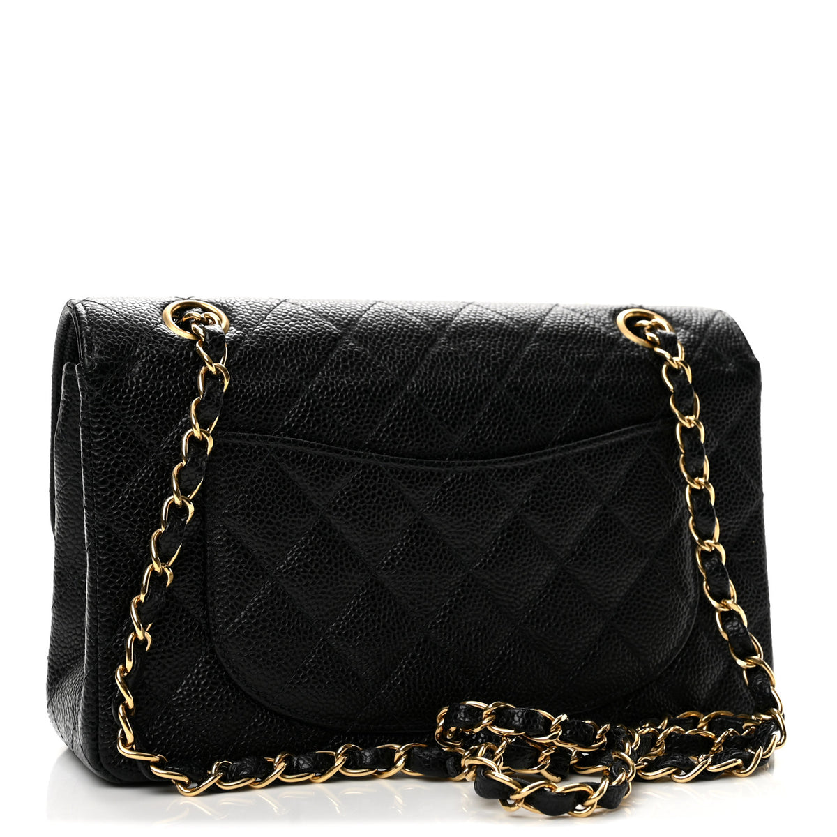 Caviar Quilted Small Double Flap Black