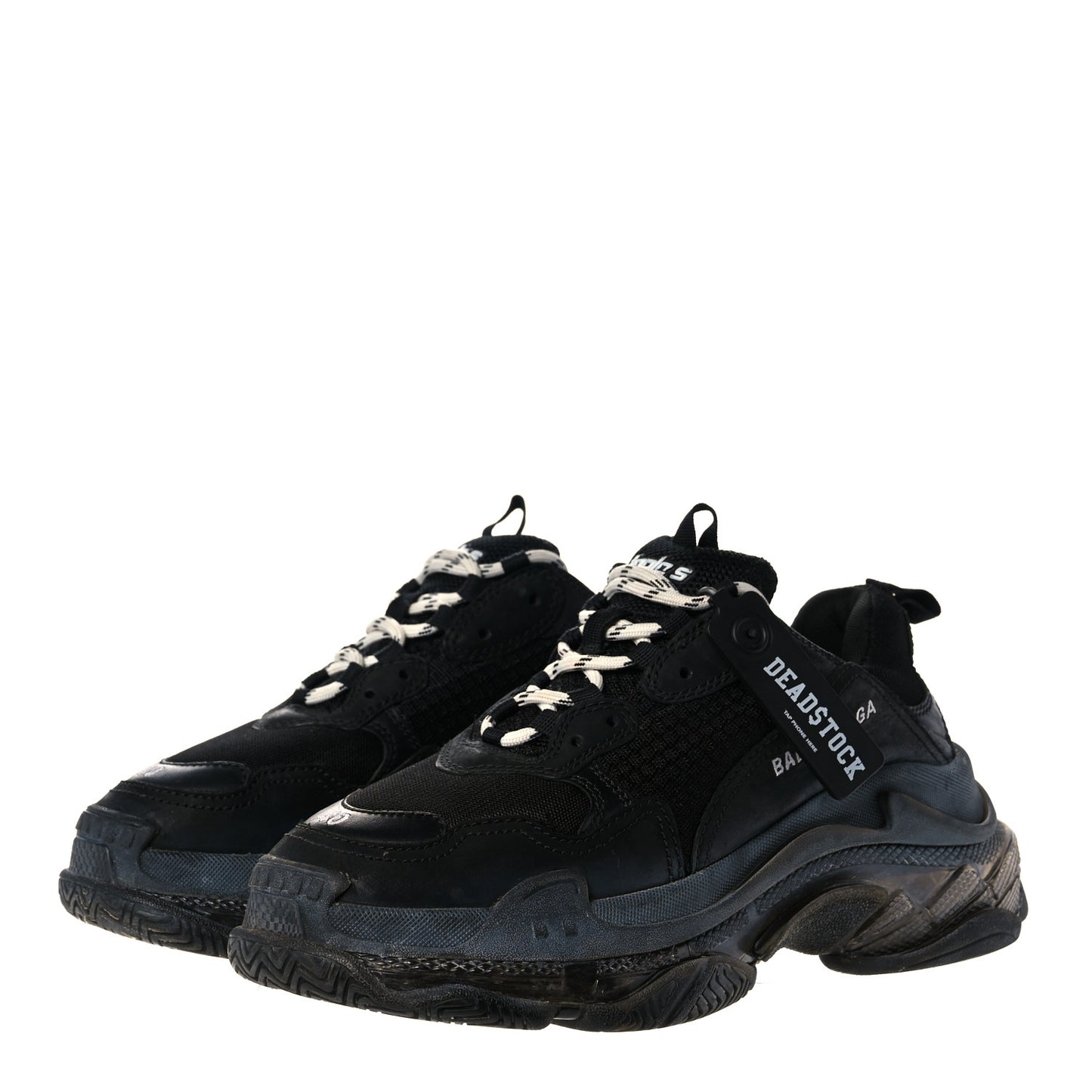 Mesh Nubuck Mens Triple S Sneakers 40 Black