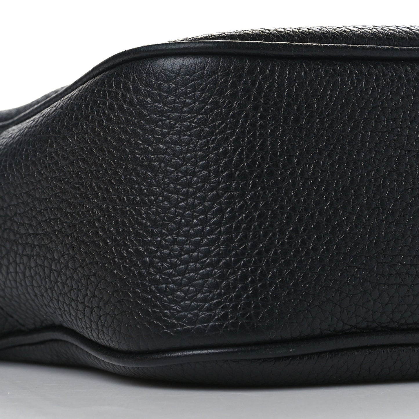 Pebbled Calfskin Small Soho Disco Bag Black