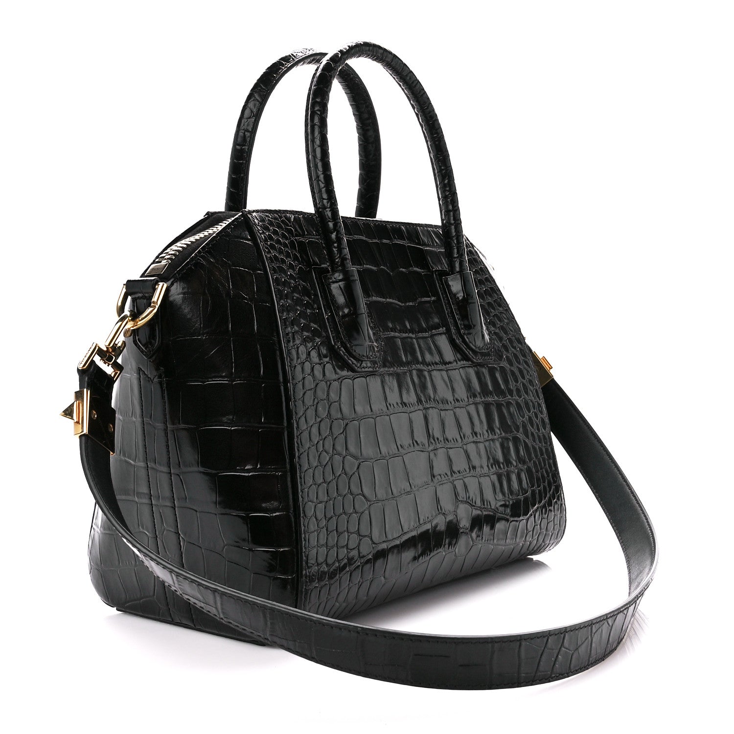 Givenchy Calfskin Crocodile Embossed Small Antigona Black 3 of 10