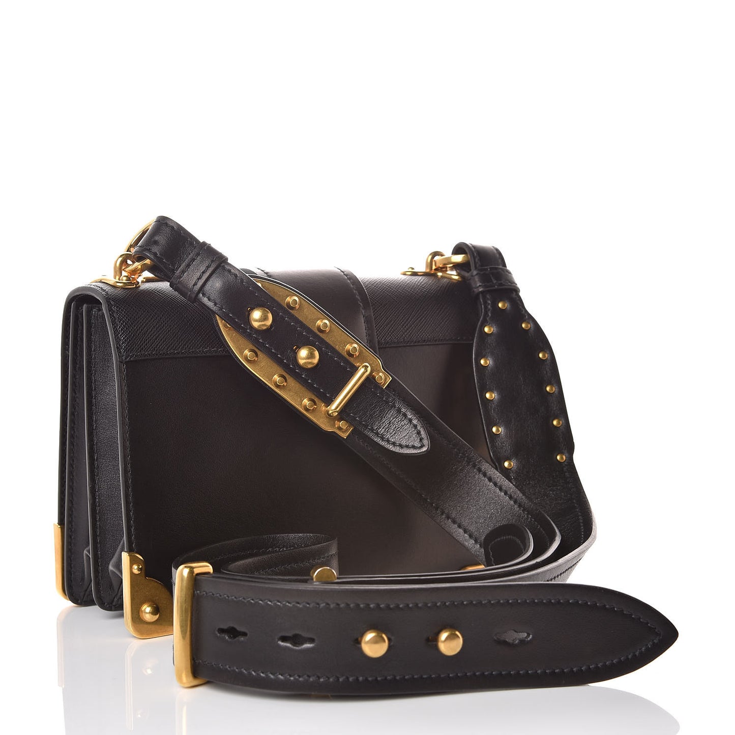 City Calf Saffiano Cahier Bag Black
