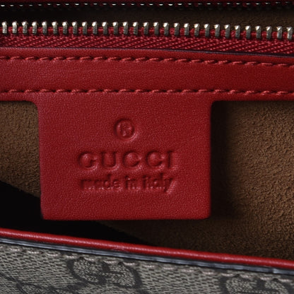 Gucci GG Supreme Monogram Calfskin Medium Padlock Shoulder Bag Beige Hibiscus Red New Rosette 7 of 9