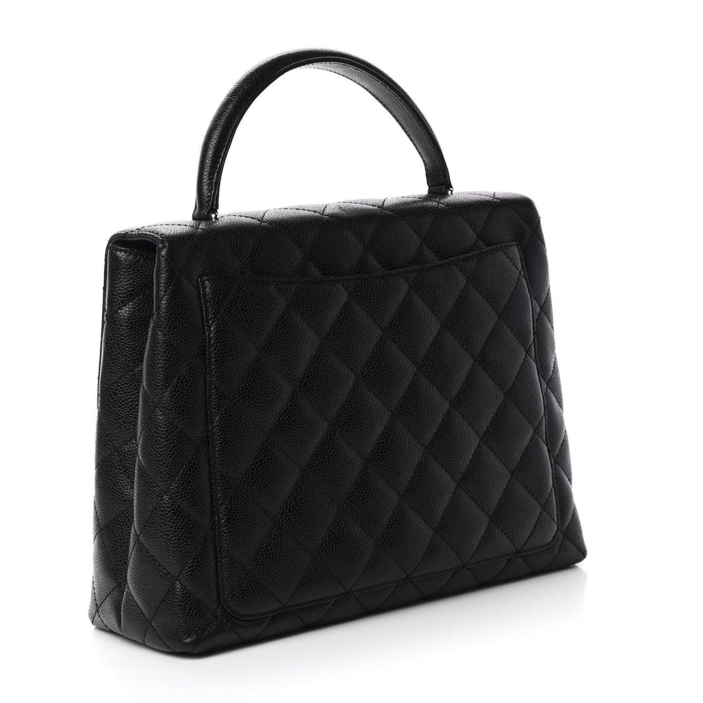 Caviar Quilted Jumbo Kelly Flap Black