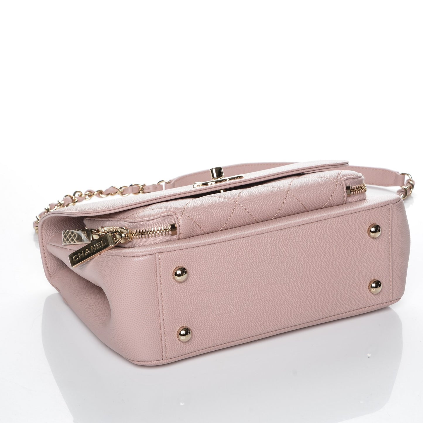 Caviar Quilted Small Business Affinity Flap Light Pink