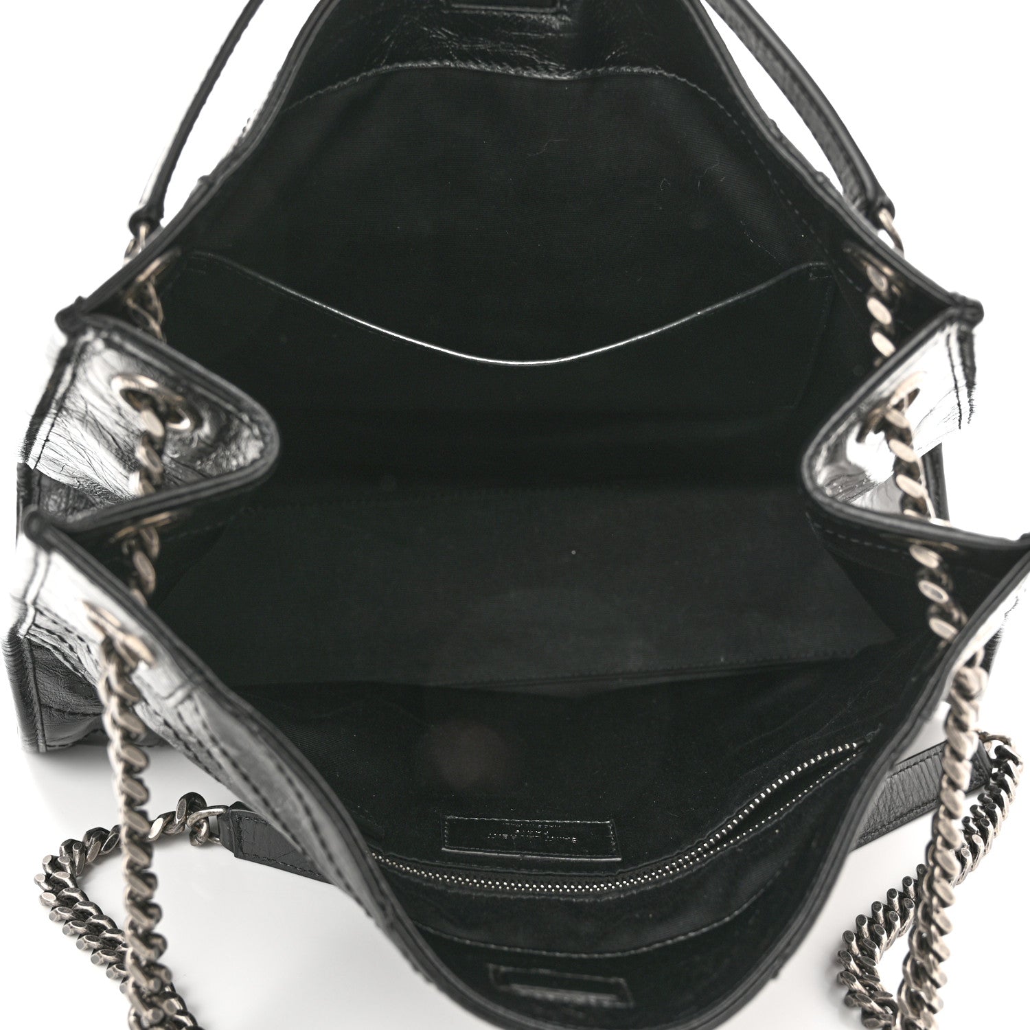 Saint Laurent Crinkled Calfskin Matelasse Monogram Medium Niki Shopper Tote Black 5 of 10